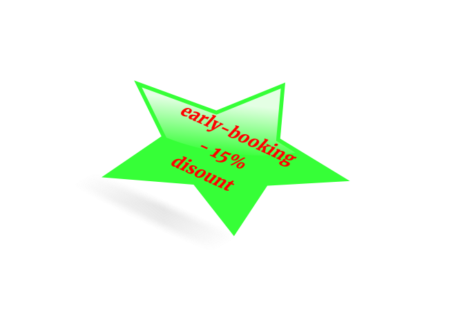 early-booking  - 15%  disount